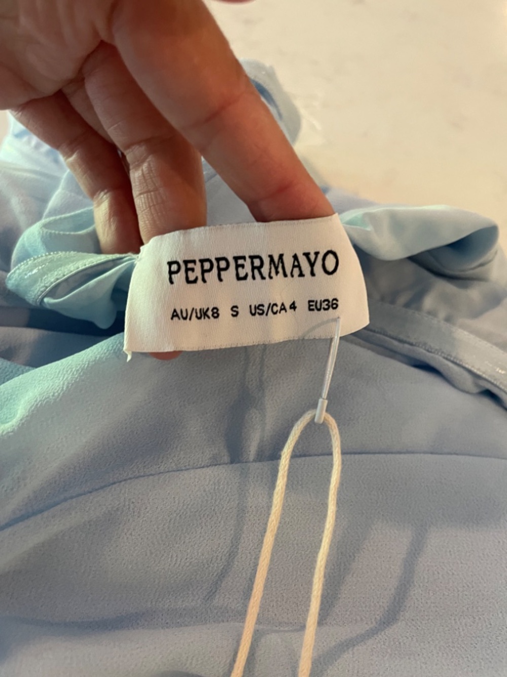 NWT PEPPERMAYO EDEN STRAPLESS MAXI DRESS IN LIGHT BLUE SIZE 4! - Picture 3 of 8